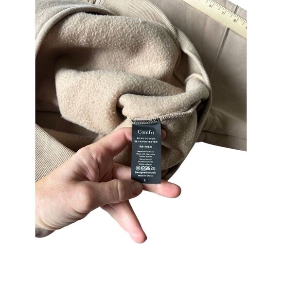 NWOT Comft Cloud Full Zip Hoodie Unisex size L Latte Tan Oversized - Picture 11 of 12